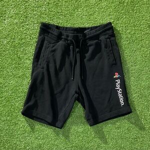 Black H&M Men’s Sony PlayStation Logo Shorts